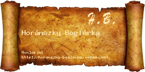 Horánszky Boglárka névjegykártya