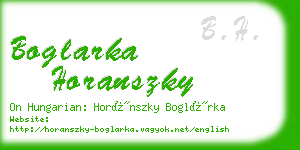boglarka horanszky business card